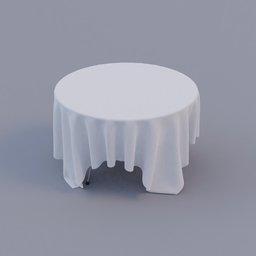 round restaurant table with table-cloth
