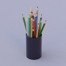 color pencils in  a cup