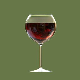 burgundy wine glass full